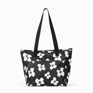 Floral Black Tote Bag